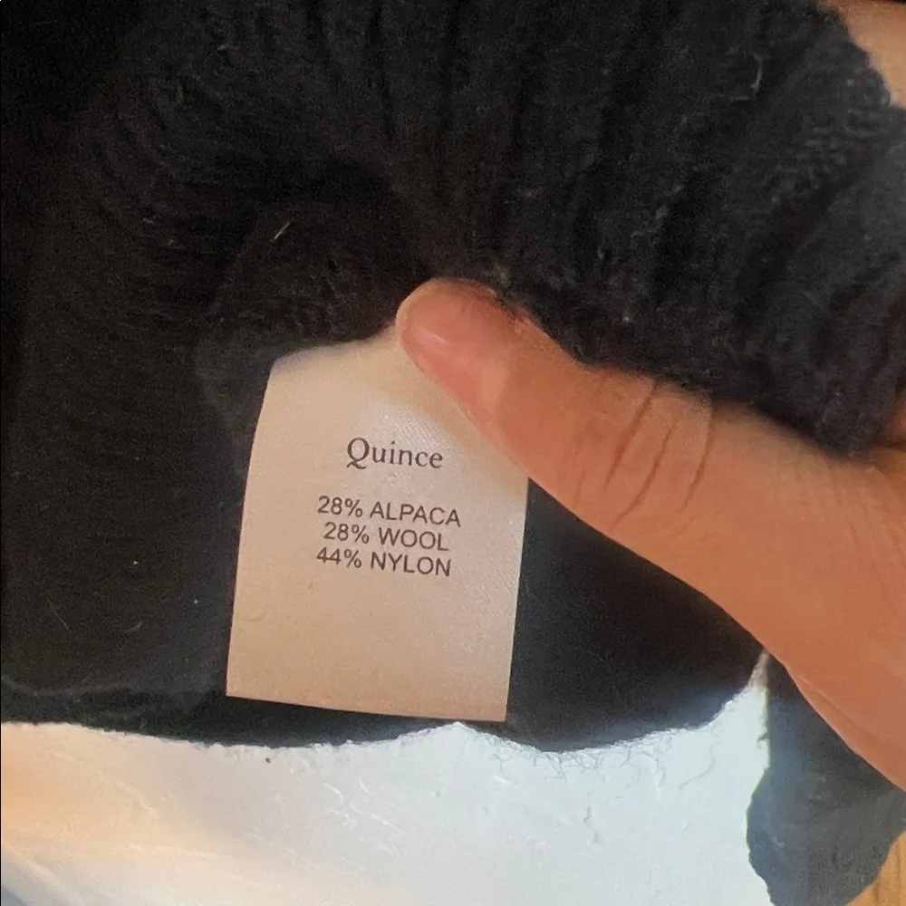 Quince women’s oversized textured Crewneck Sweater in Black